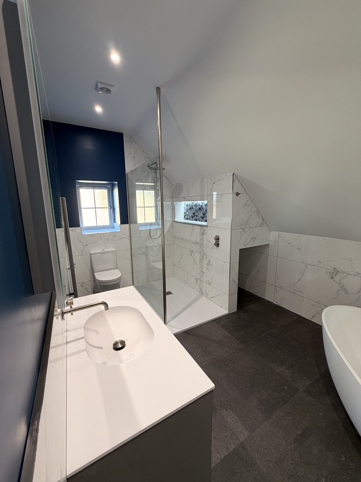Contemporary loft bathroom